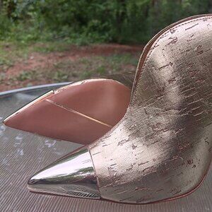 Women's Yevrah Chloe Gold Cork High Heel Shoes Size 7 NEW